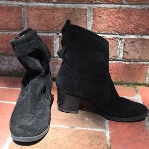Black suede booties